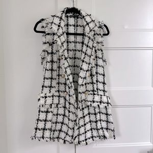SHEIN Tweed Sleeveless Blazer Vest